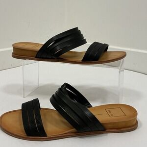 Dolce Vita Black Pais Strappy Slip On Sandals Casual Everyday‎ Shoes